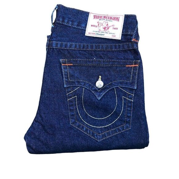 True Religion Jeans Size 34 STRAIGHT Blue - Picture 7 of 9